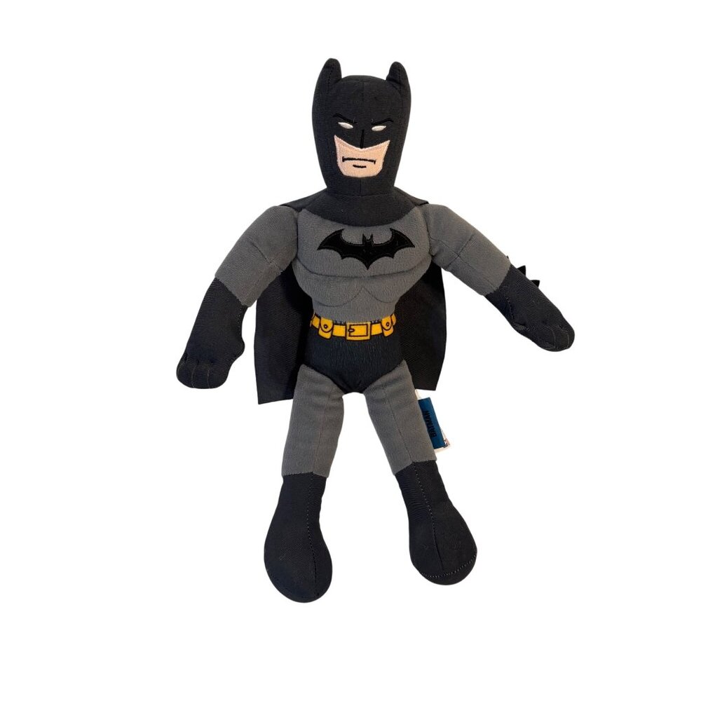 Batman Grey Knight Plush Superhero Toy 14" Gray & Black With Cape Northwest 2017